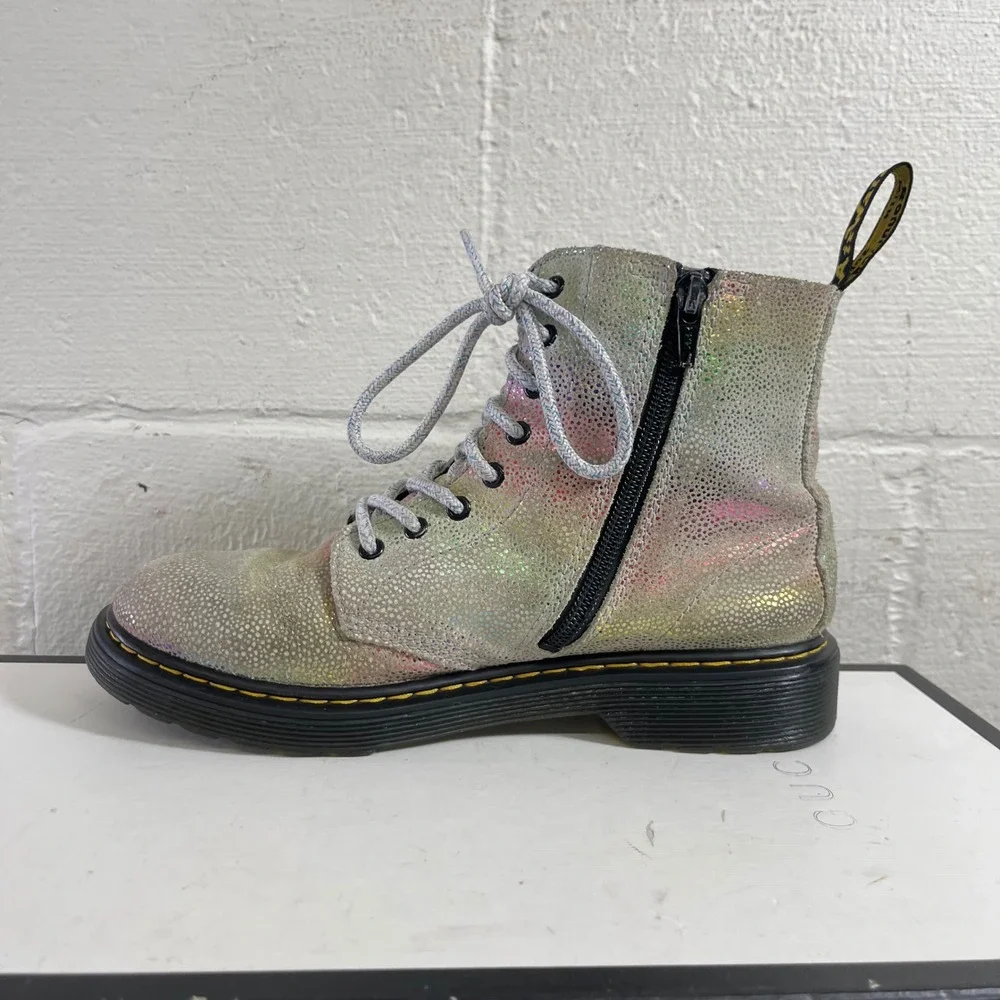Dr.‎ Martens 1460 Pascal Rainbow Glitter Sparkle Boots Lace up Kids Girls 5 US